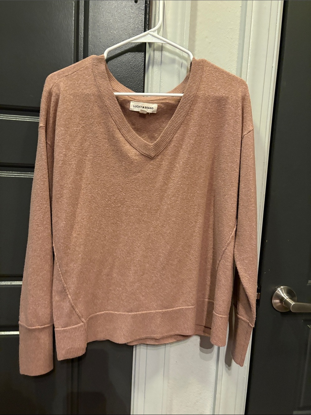 Lucky Brand Mauve V-Neck Pullover Sweater